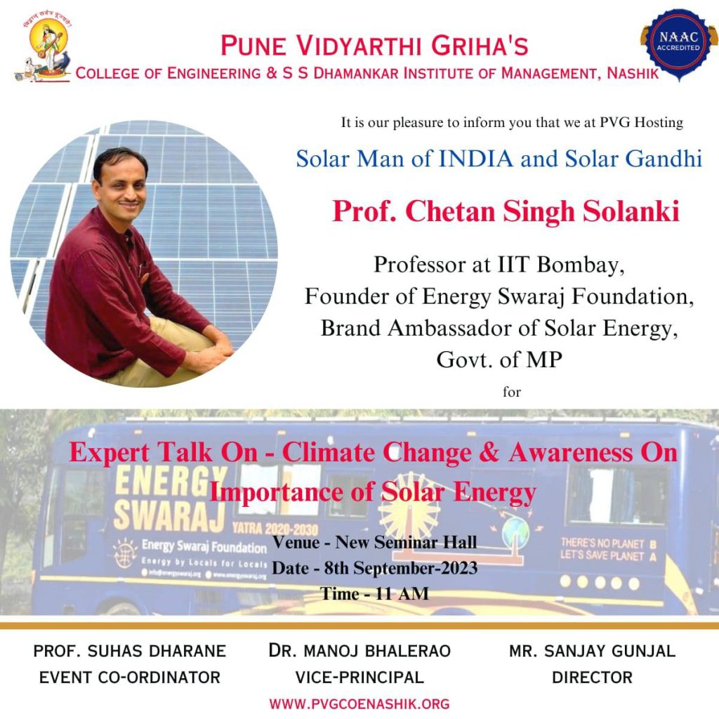 expert talk on climate change and awarness on importance-of solar enrgy